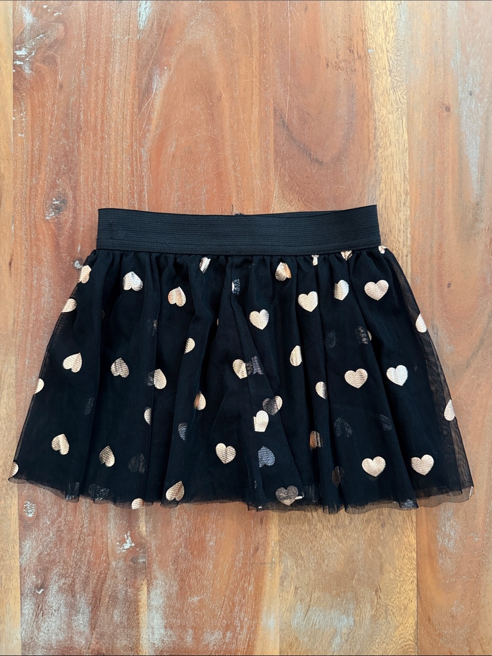 Epic Threads Kids Skirt - black with rose hearts 4T
